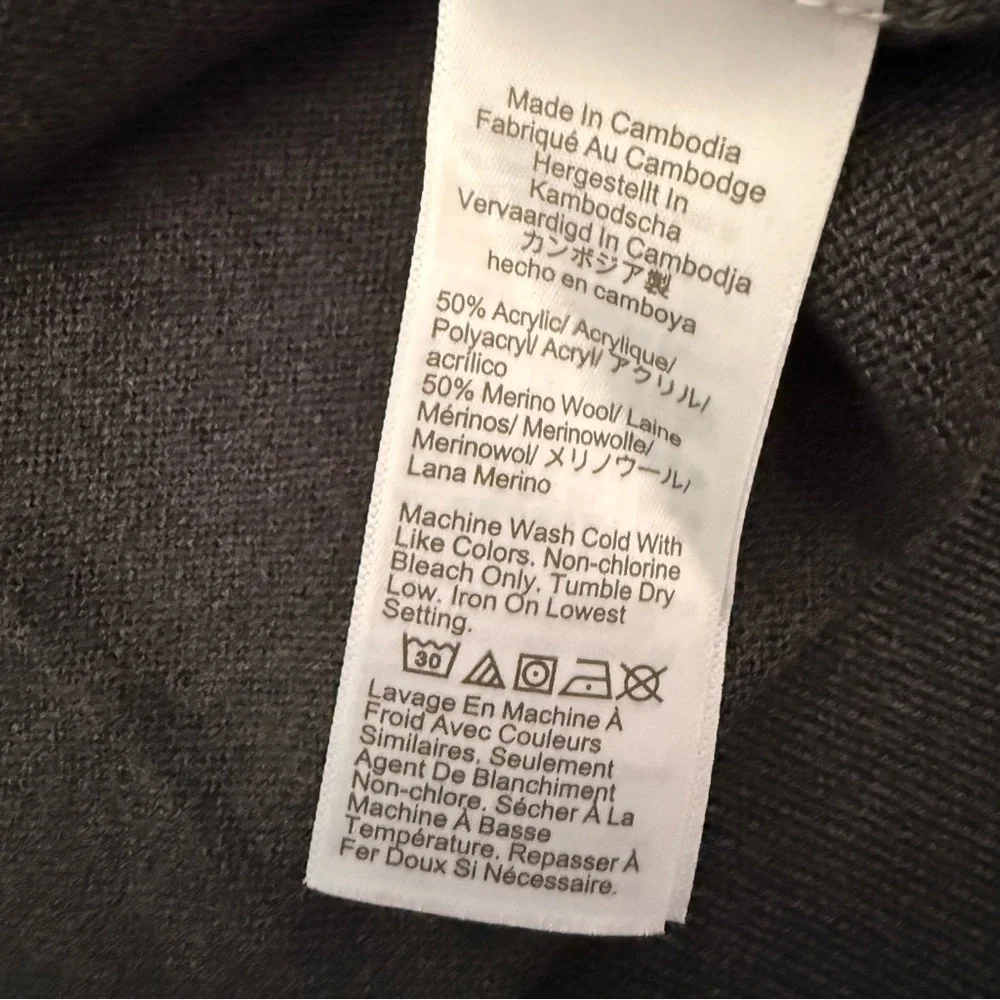 J. Crew Merino Wool Blend Gray Peppy Academia Men's V-Neck Cardigan